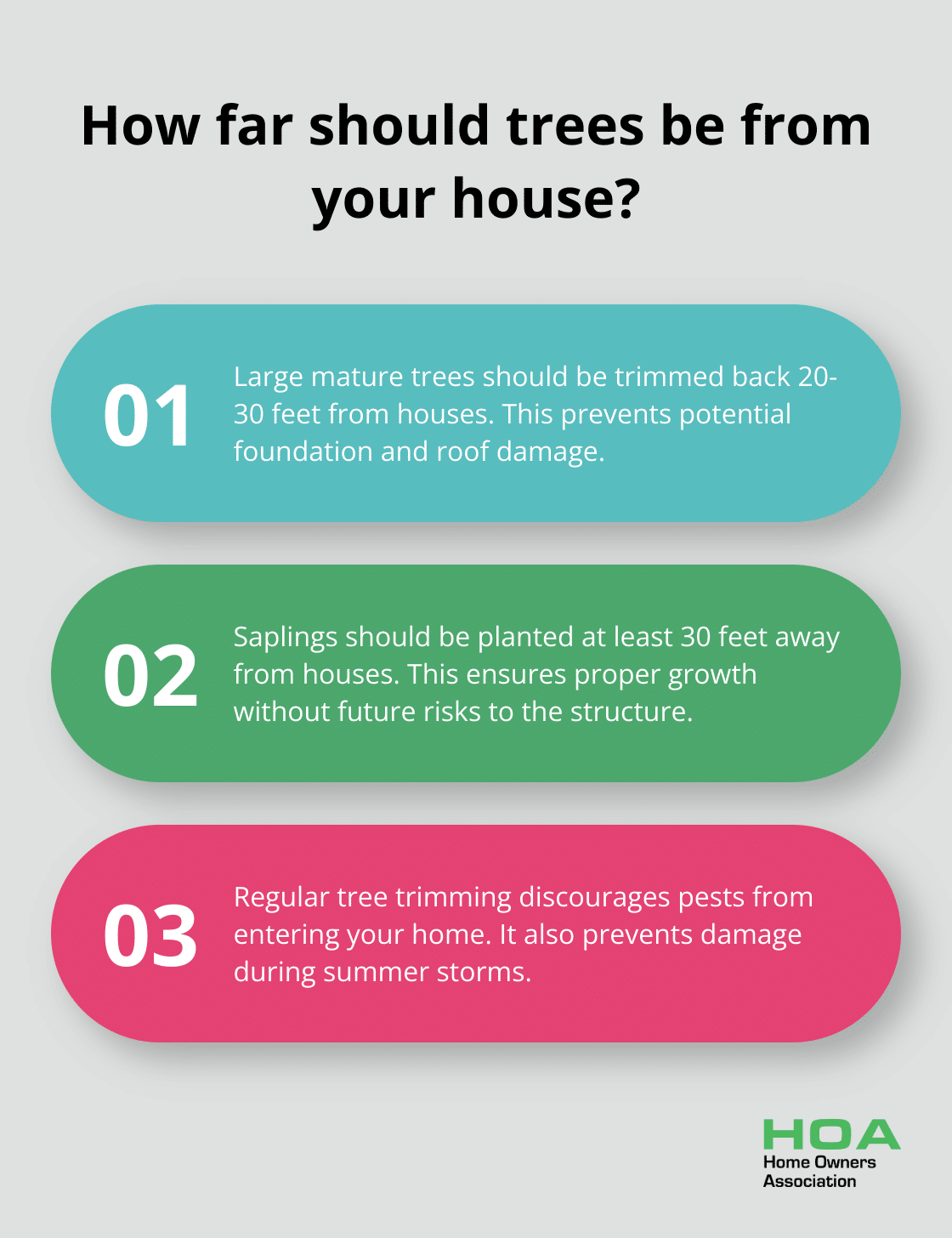 Infographic: How far should trees be from your house? - summer home maintenance checklist 2025