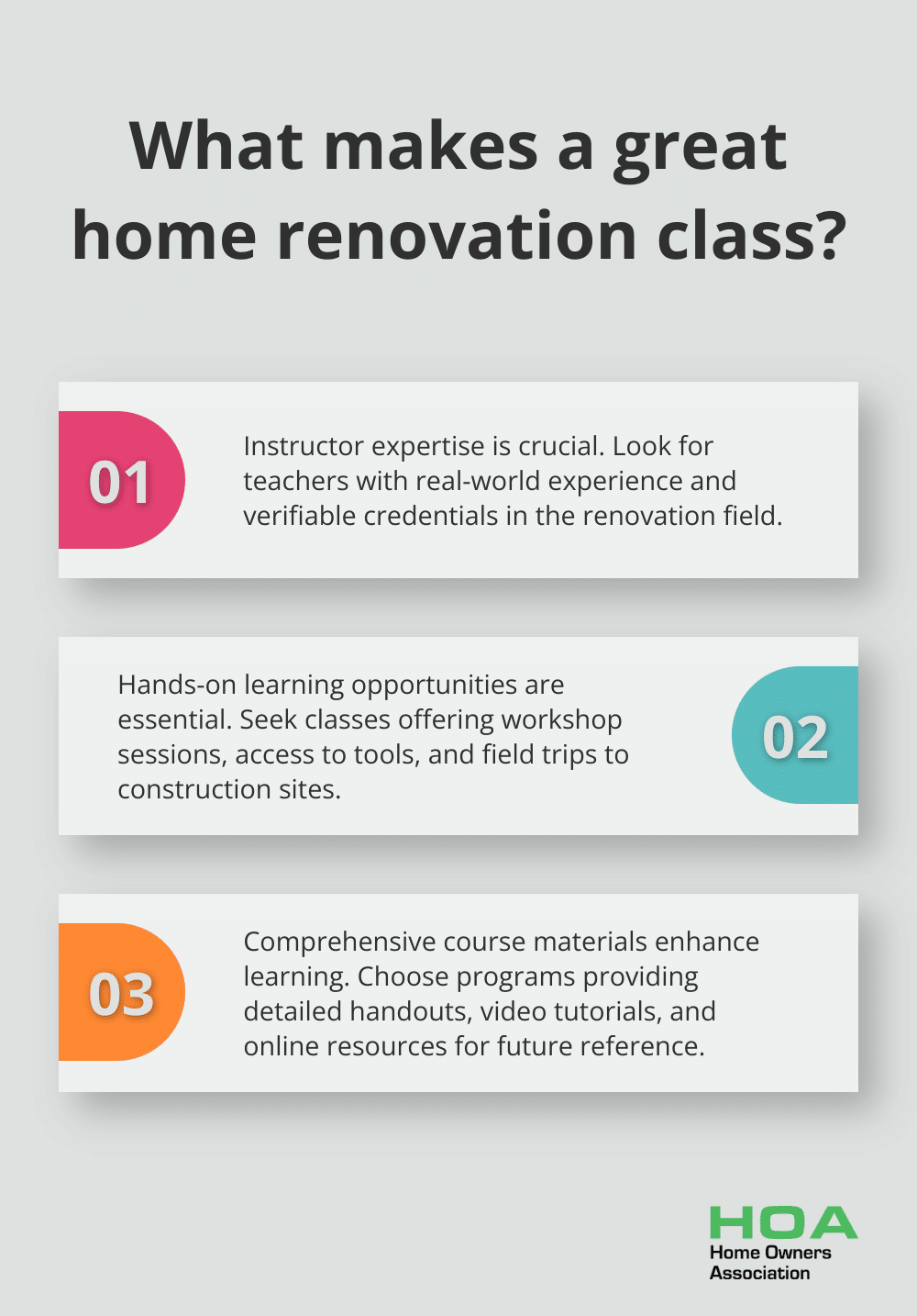 Infographic: What makes a great home renovation class?