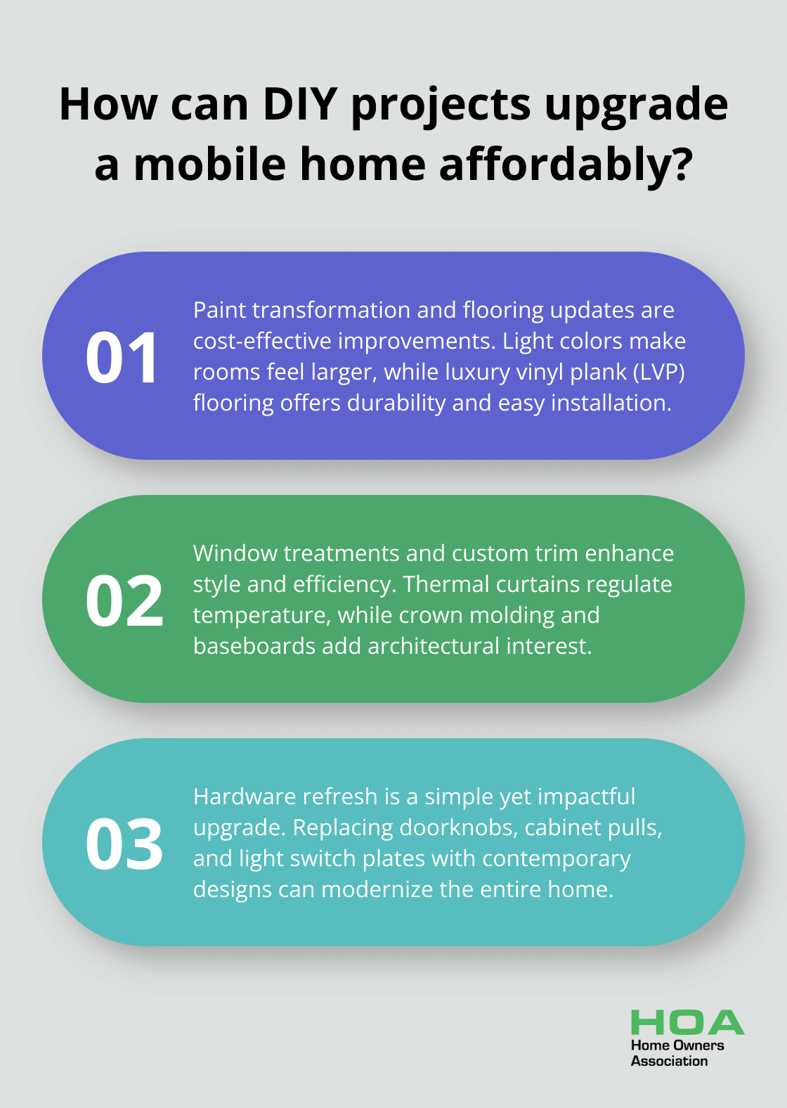 Infographic: How can DIY projects upgrade a mobile home affordably? - mobile home renovation ideas