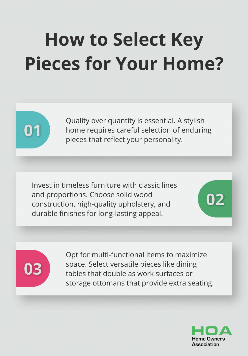 Infographic: How to Select Key Pieces for Your Home?